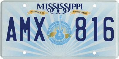MS license plate AMX816