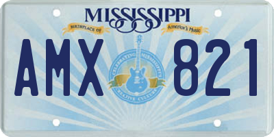 MS license plate AMX821