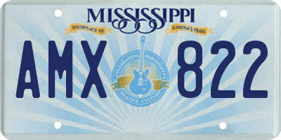 MS license plate AMX822