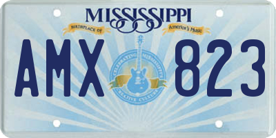 MS license plate AMX823
