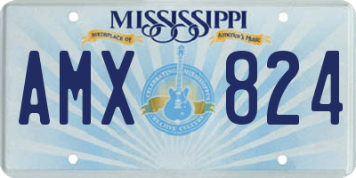 MS license plate AMX824
