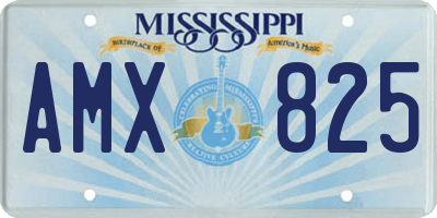 MS license plate AMX825