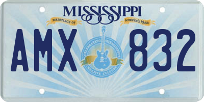 MS license plate AMX832
