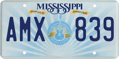 MS license plate AMX839
