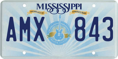 MS license plate AMX843