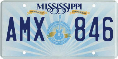 MS license plate AMX846