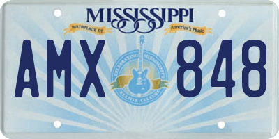 MS license plate AMX848