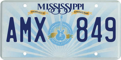 MS license plate AMX849