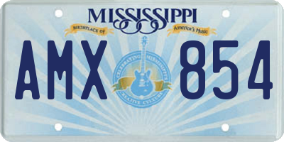 MS license plate AMX854
