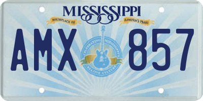 MS license plate AMX857