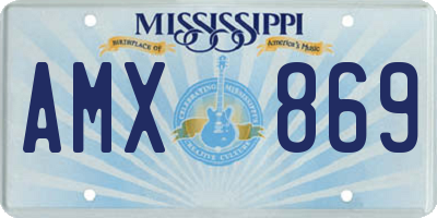 MS license plate AMX869