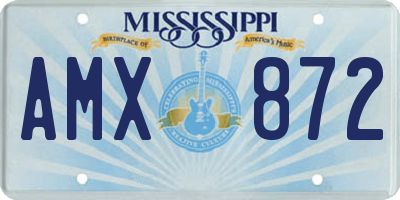MS license plate AMX872