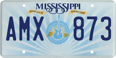 MS license plate AMX873