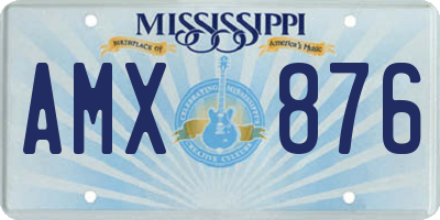 MS license plate AMX876