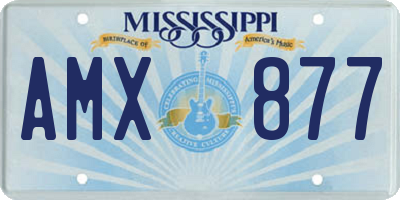 MS license plate AMX877