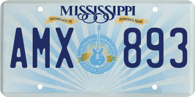 MS license plate AMX893