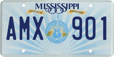 MS license plate AMX901