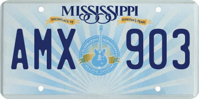 MS license plate AMX903