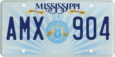 MS license plate AMX904
