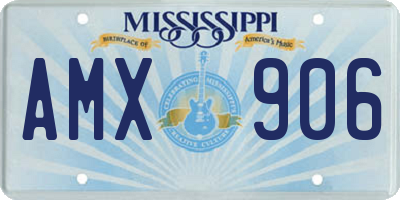 MS license plate AMX906