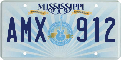 MS license plate AMX912