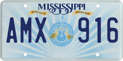 MS license plate AMX916