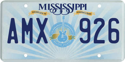 MS license plate AMX926