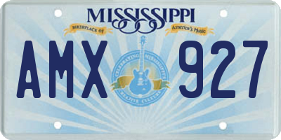 MS license plate AMX927