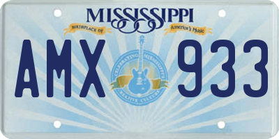 MS license plate AMX933