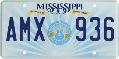 MS license plate AMX936