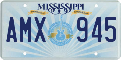 MS license plate AMX945