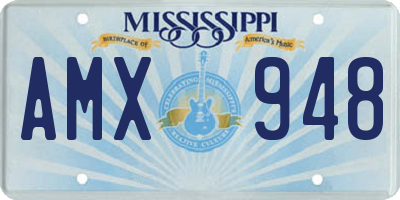 MS license plate AMX948