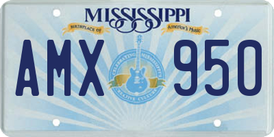 MS license plate AMX950