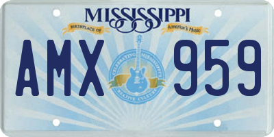 MS license plate AMX959