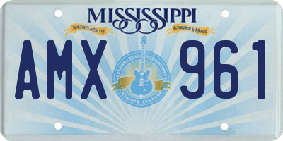 MS license plate AMX961