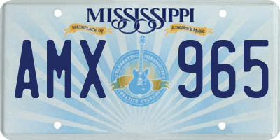MS license plate AMX965
