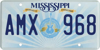 MS license plate AMX968