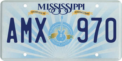MS license plate AMX970