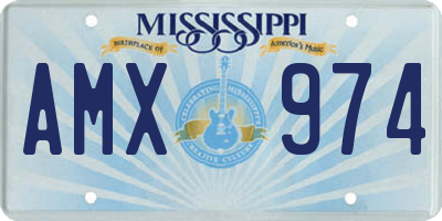 MS license plate AMX974