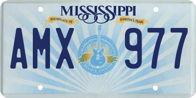 MS license plate AMX977