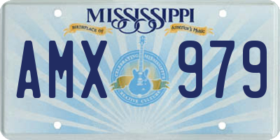 MS license plate AMX979