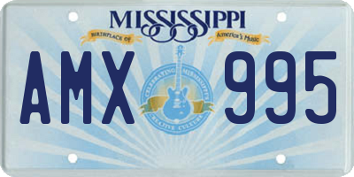 MS license plate AMX995