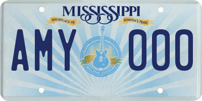 MS license plate AMY000