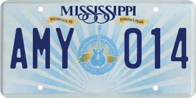 MS license plate AMY014