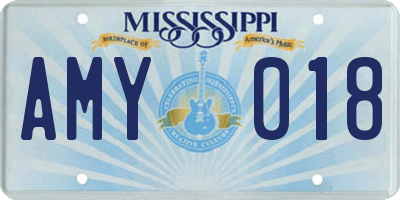 MS license plate AMY018