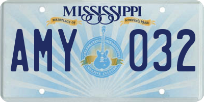 MS license plate AMY032