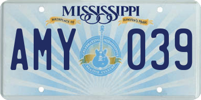 MS license plate AMY039