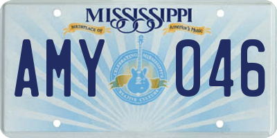 MS license plate AMY046