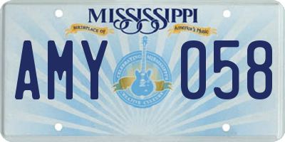 MS license plate AMY058