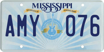 MS license plate AMY076